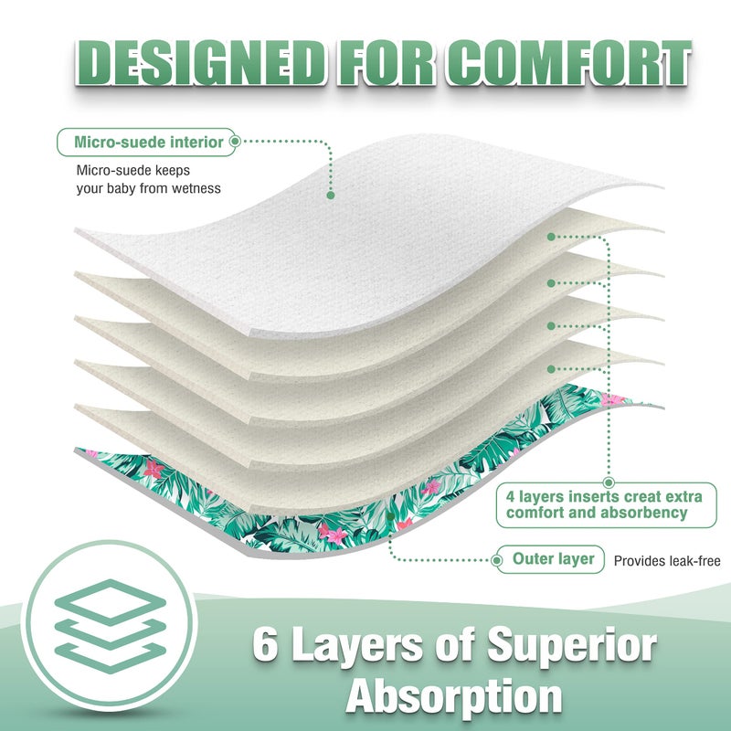 wegreeco Cloth Diapers 6 Pack with 6 Inserts & 1 Wet Bag, Washable Cloth Diapers for Babies, One Size Adjustable Reusable (Rainbow, Horse) - Image 4