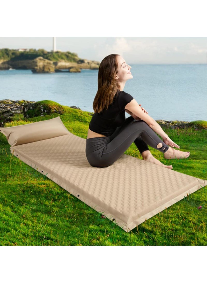 Bukela - Air Sleeping Pad - Single Camping Beds for Adults,Thickness 5cm Extra Wide Camping Sleeping Mattress with Air Pillow, Ergonomic for Guest Tent Car - Image 1