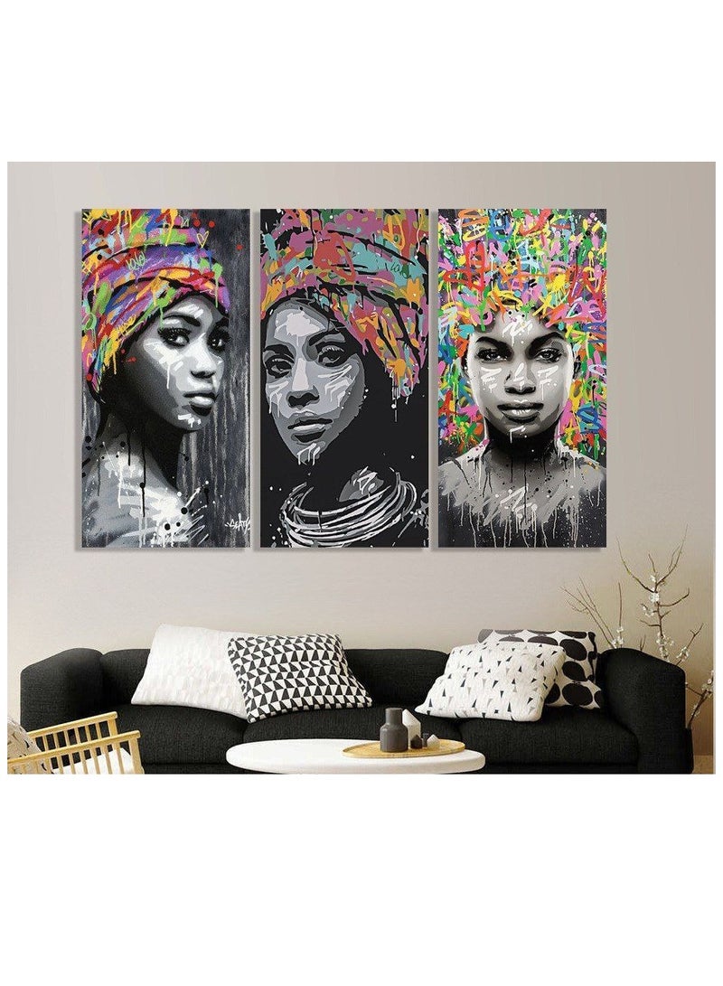 Tableau Wall Hanging High-quality digitally printed wall-mounted poster with a scratch-resistant and color-protective coating - 3pcs Multi color