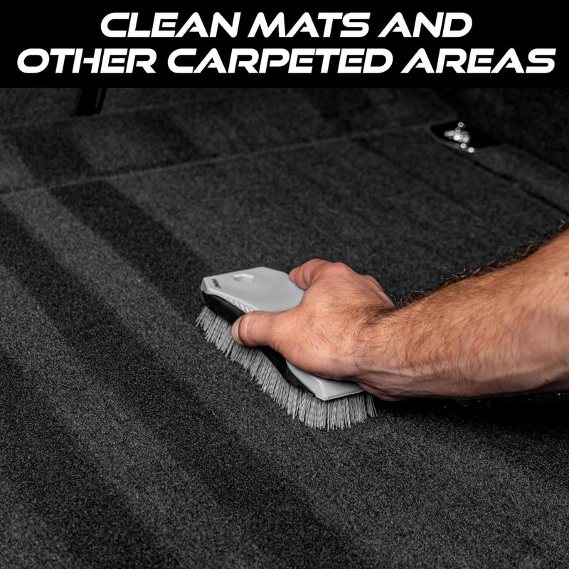 Viking Carpet and Upholstery Cleaning Brush, Scrub Brush for Car Interior, Home, Couch, Stain Remover, Grey/Black Globally popular universal design - Image 2