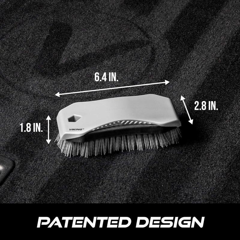 Viking Carpet and Upholstery Cleaning Brush, Scrub Brush for Car Interior, Home, Couch, Stain Remover, Grey/Black Globally popular universal design - Image 4