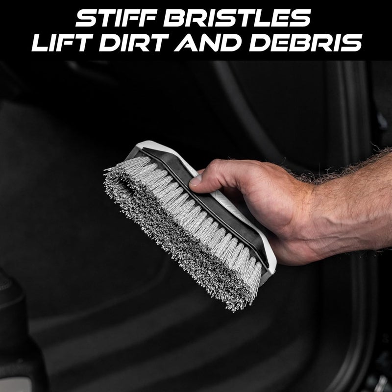 Viking Carpet and Upholstery Cleaning Brush, Scrub Brush for Car Interior, Home, Couch, Stain Remover, Grey/Black Globally popular universal design - Image 3
