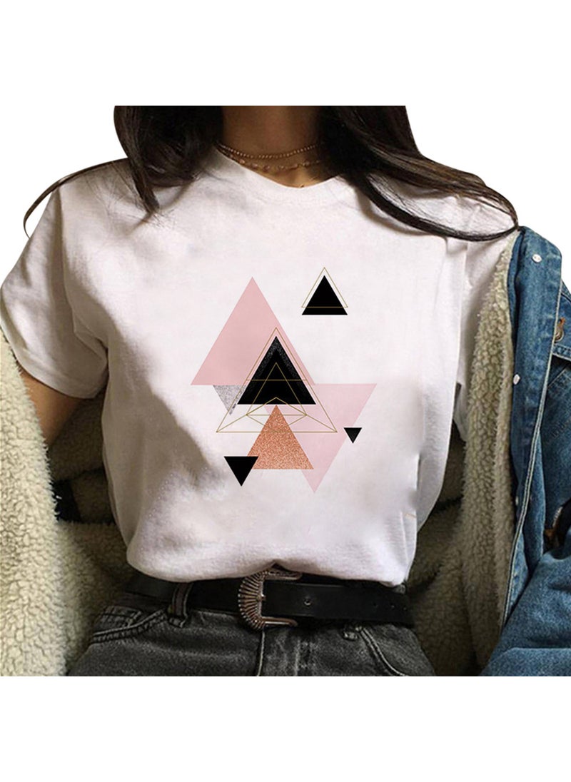Generic - Stock Available Short Sleeve Womens T-shirt Loose Fit Customizable Logo Crew Neck Design Womens Clothing One Piece Forwarded love - Image 1