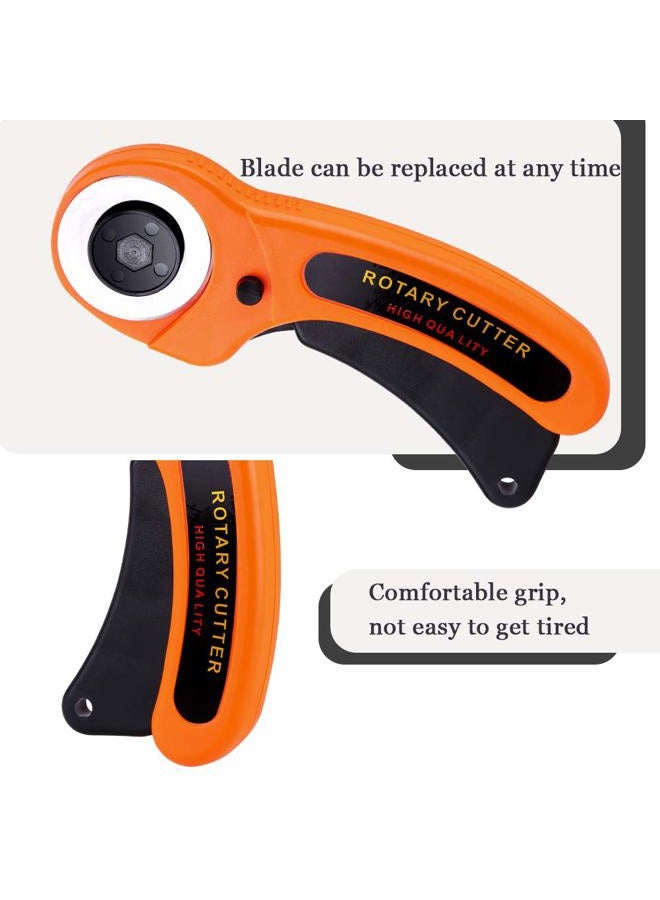 ZMAAGG 45mm Rotary Cutter for Fabric with Safety Lock, Included Extra 10 Pack 45mm Replacement Blades, Ergonomic Rotary Cutter Tool for Quilting Sewing Arts Crafts, Sharp and Durable - Image 4