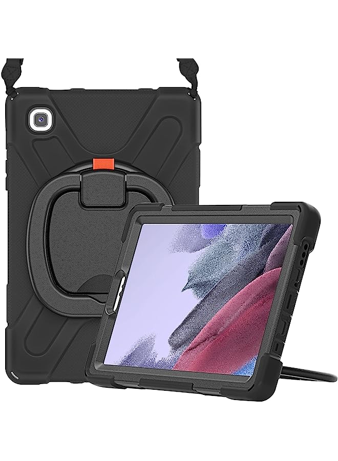 Procases Galaxy Tab A7 Lite 8.7” 2021 Rugged Case (Model Sm-T220/ T225/ T227), Heavy Duty Shockproof Case With Hand Strap Rotating Kickstand Protective Cover Case –Black - Image 1
