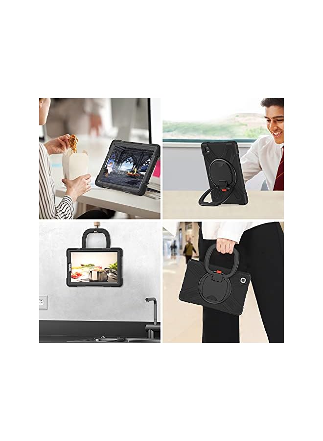 Procases Galaxy Tab A7 Lite 8.7” 2021 Rugged Case (Model Sm-T220/ T225/ T227), Heavy Duty Shockproof Case With Hand Strap Rotating Kickstand Protective Cover Case –Black - Image 5