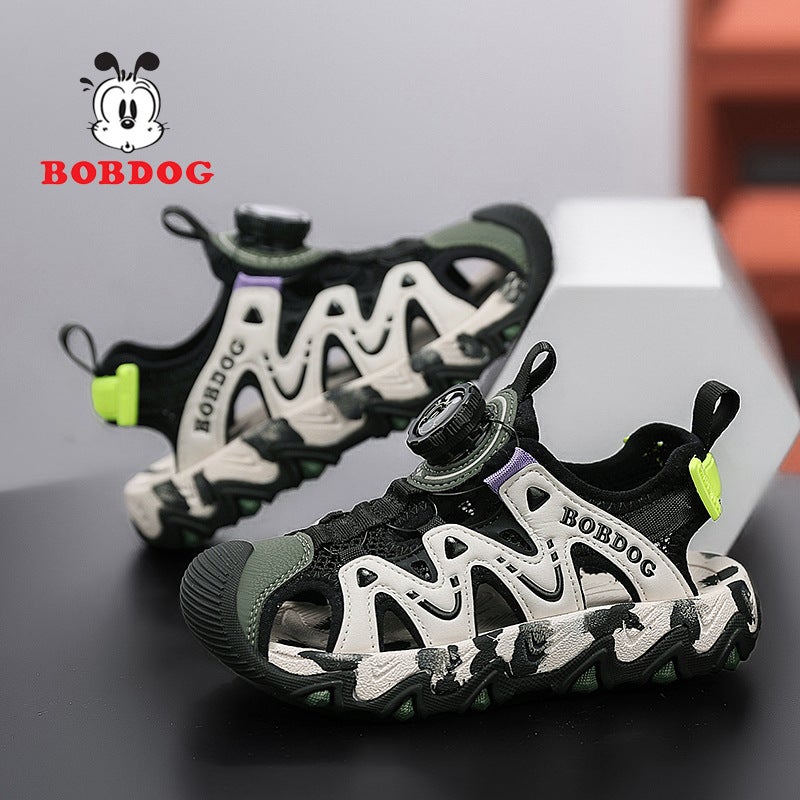 Babu Bean Girls' Sandals 2025 Soft Sole Non-Slip Beach Shoes Big Kids Boys Baotou Sandals Batch - Image 3