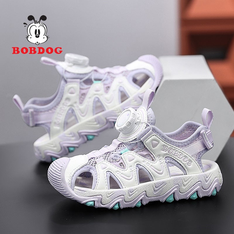 Babu Bean Girls' Sandals 2025 Soft Sole Non-Slip Beach Shoes Big Kids Boys Baotou Sandals Batch - Image 5