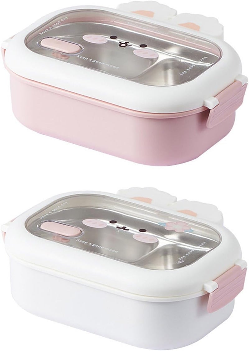 HOMERA Kids 1000 ml Thermal Lunch Box Stainless Steel Leak Proof Divided Food Container with Spoon Airtight Seal Microwave Freezer Safe Dishwasher Safe for School
