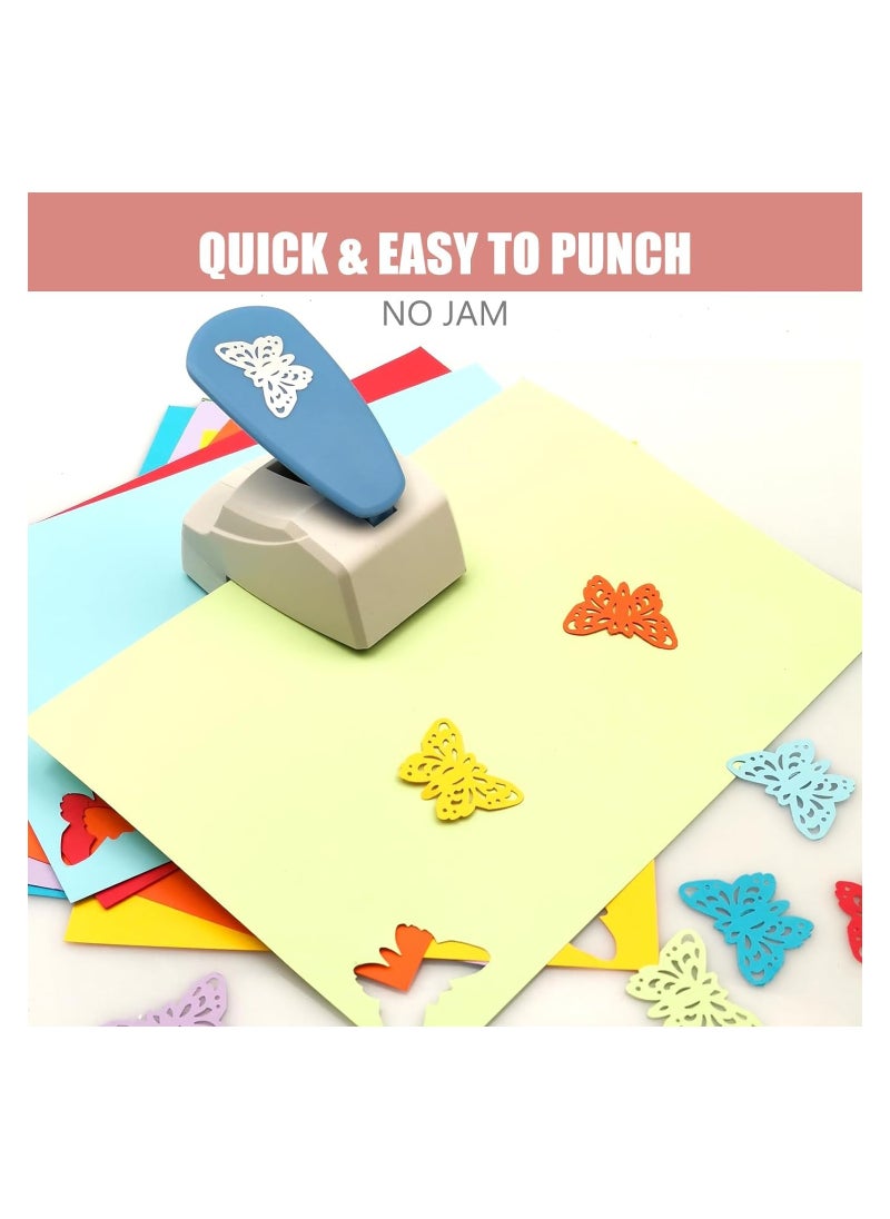 KASTWAVE - Craft Punch 1-3/4'' Butterfly Punch Butterfly Shapes Craft Paper Cutter Puncher for Crafting on Card Stock, Plain Paper, Corrugated Paper, Sponge Paper, Photo Paper, Vinyl Sticker (Color Random) - Image 1