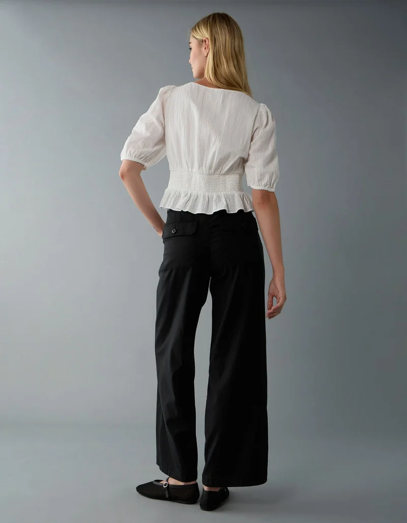 American Eagle  AE Dreamy Drape Stretch Super High-Waisted Baggy Wide-Leg Pant for Women | Best Price UAE