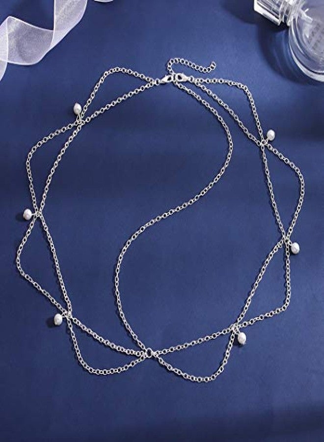 Cerun 1 Pcs PremiumIndian Head Chain Pearl Wedding Hair Jewelry Tassel Headpiece Festival Forehead Chains for Women - Image 4
