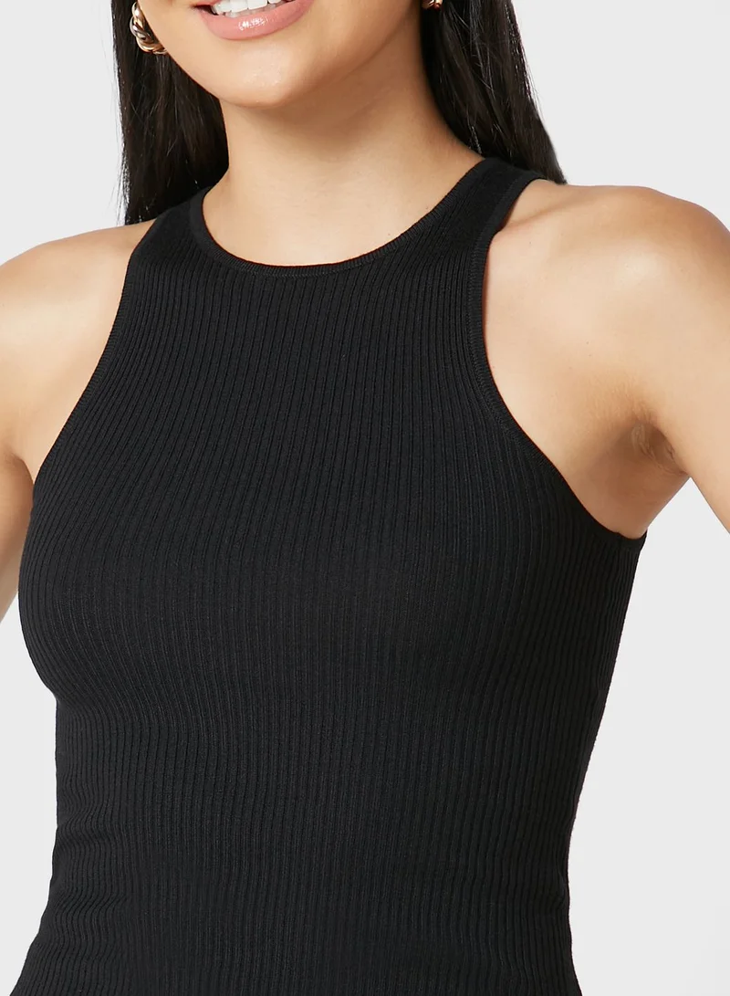 boohoo Ribbed Knitted Top