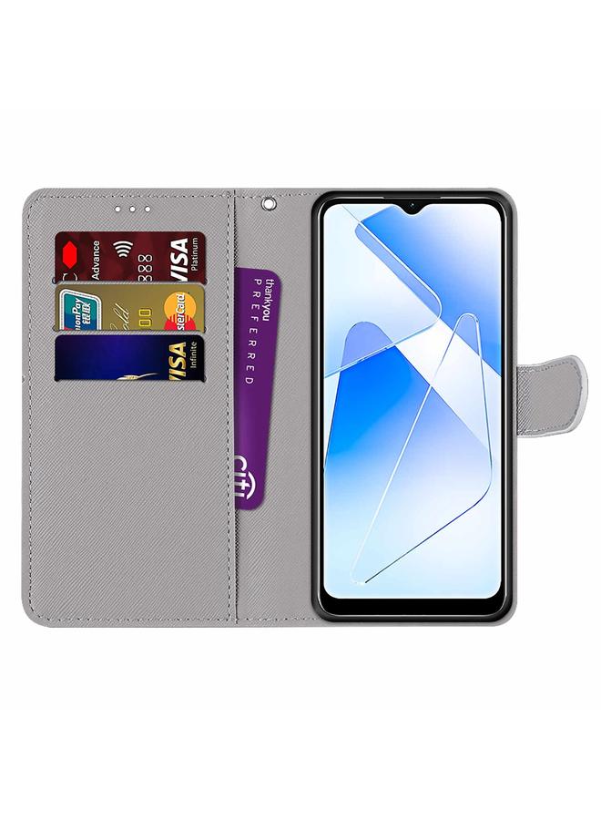 S-TOP Case For OPPO A54 4G / A16 4G / A53s 5G / A55 5G Coloured Drawing Cross Texture Horizontal Flip PU Leather Case with Holder & Card Slots & Wallet & Lanyard - Image 4