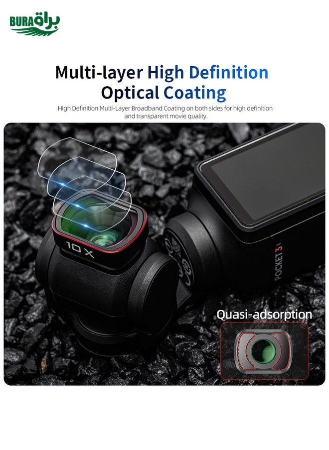 BURAQ - For DJI OSMO Pocket 3 STARTRC 10X Macro Lens Filter (Black) - Image 1