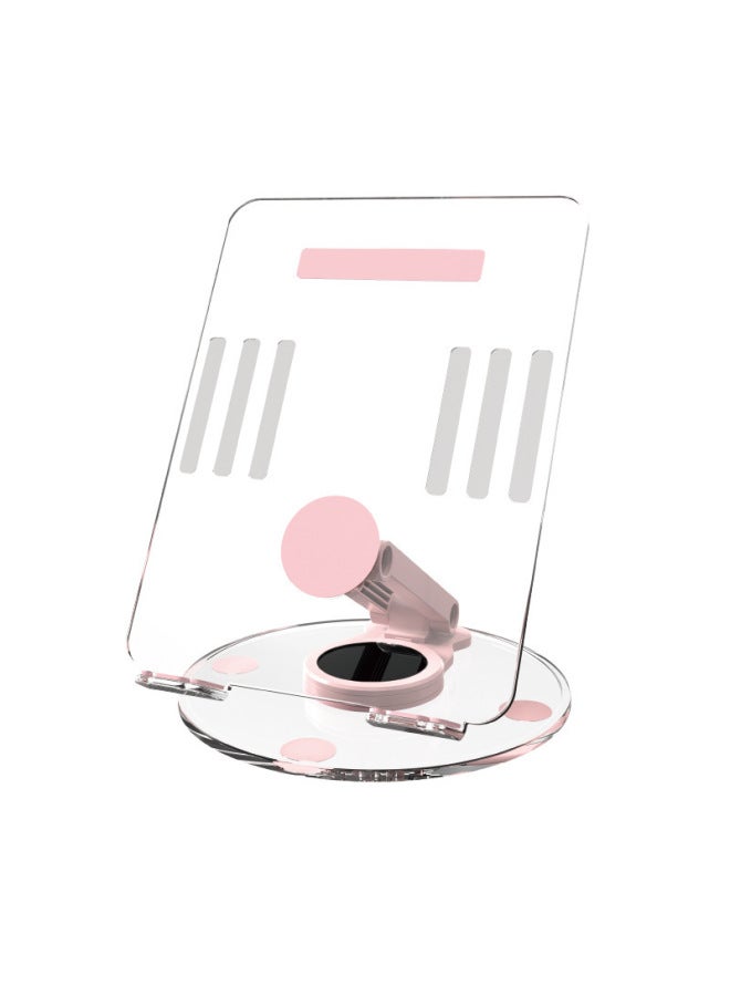Creative Acrylic Phablet Stand 360 Degree Rotating Desktop Lazy Multifunctional Stand Foldable-Color:Light Lotus Root Powder - Image 1