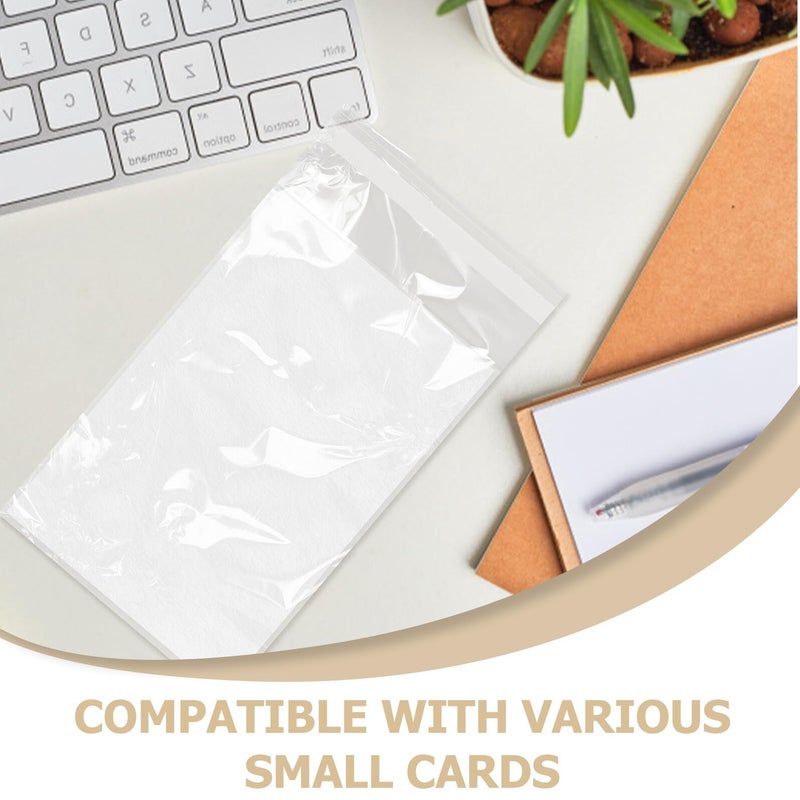 200pcs 3 Inch Self Adhesive Plastic Card Bags Sealable Protective Sleeves For Business Cards Photos Storage Organizer - Image 4
