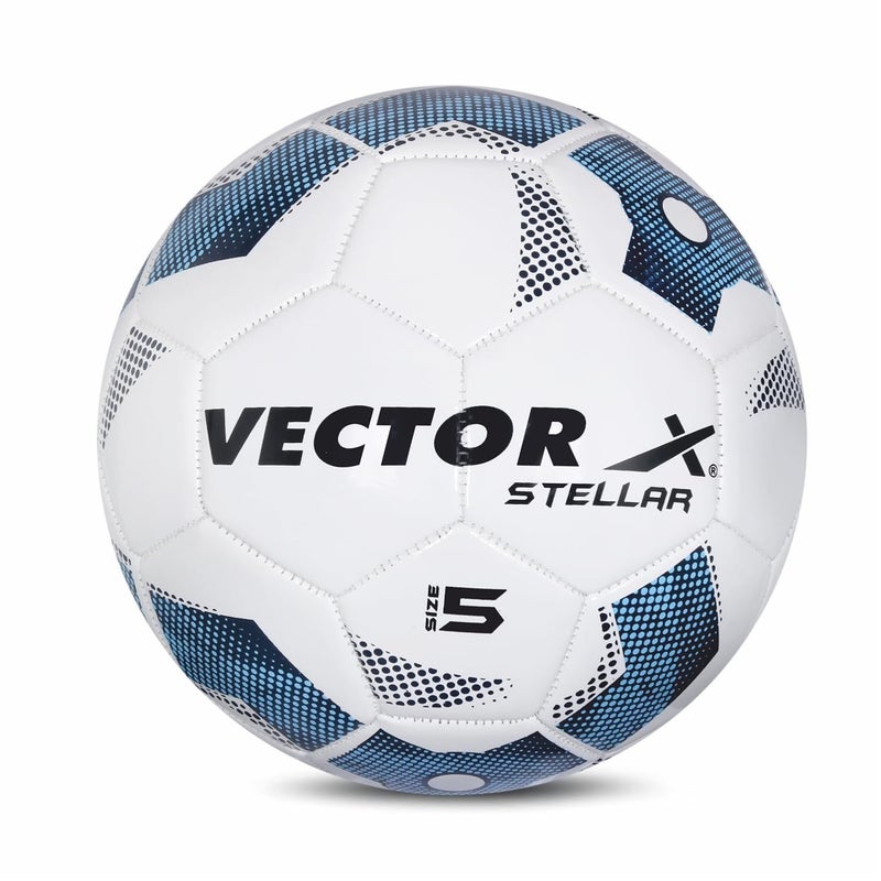 فيكتور أكس كرة قدم Vector X Stellar مصنوعة آلياً من مادة TPU، مقاومة للماء، 32 لوحة، للتدريب والمباريات، مقاس 5 - أبيض - Image 1