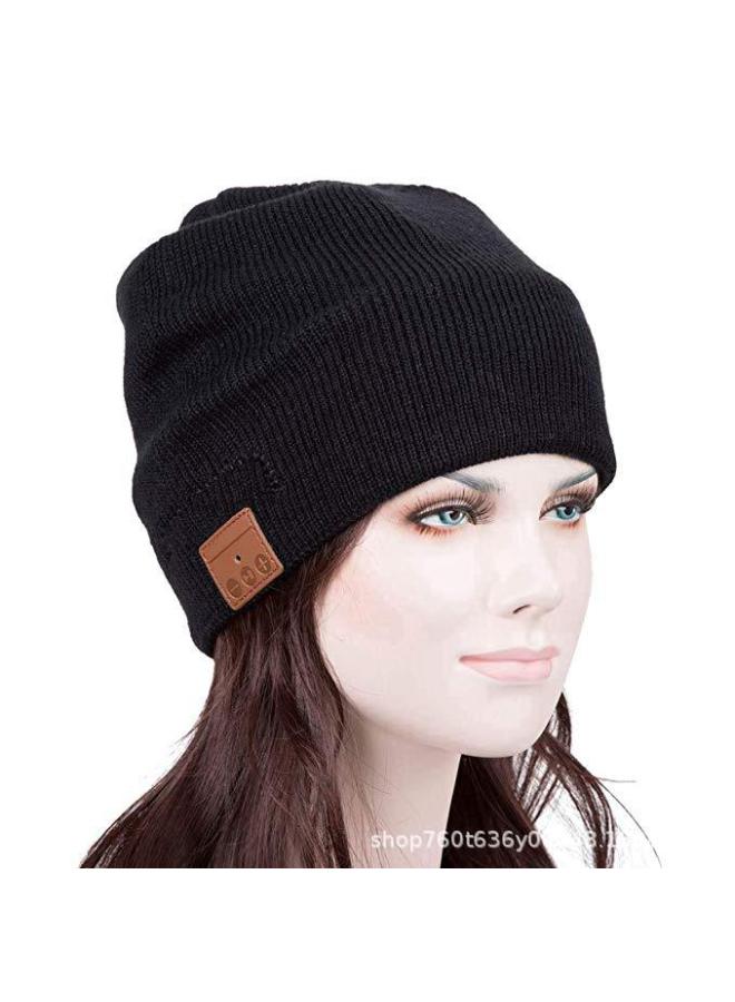 Hot Sale Bluetooth 5.0 Wireless Headset Music Cap Knitted Cap Winter Warm Music Cap Bluetooth Hat Outdoor-Color:Black  - Image 2