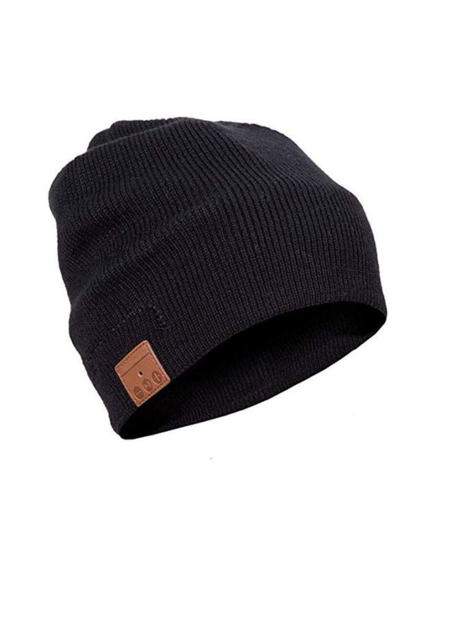 Hot Sale Bluetooth 5.0 Wireless Headset Music Cap Knitted Cap Winter Warm Music Cap Bluetooth Hat Outdoor-Color:Black  - Image 1