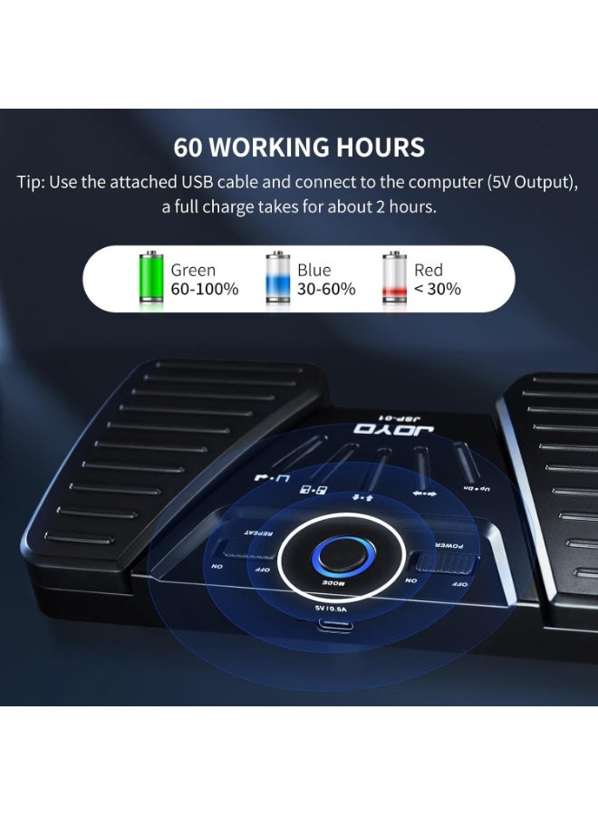 جويو دواسة تحويل صفحات الموسيقى اللاسلكية - بلوتوث لموسيقى iPad وAndroid وiOS والهواتف وأجهزة الكيبورد (JSP-01) - Image 5