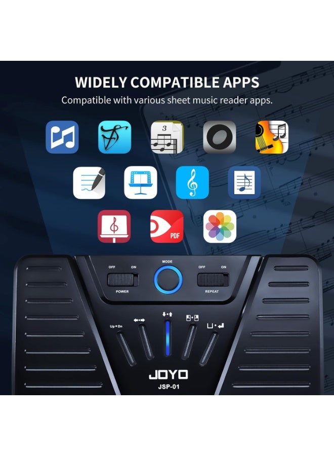 جويو دواسة تحويل صفحات الموسيقى اللاسلكية - بلوتوث لموسيقى iPad وAndroid وiOS والهواتف وأجهزة الكيبورد (JSP-01) - Image 4