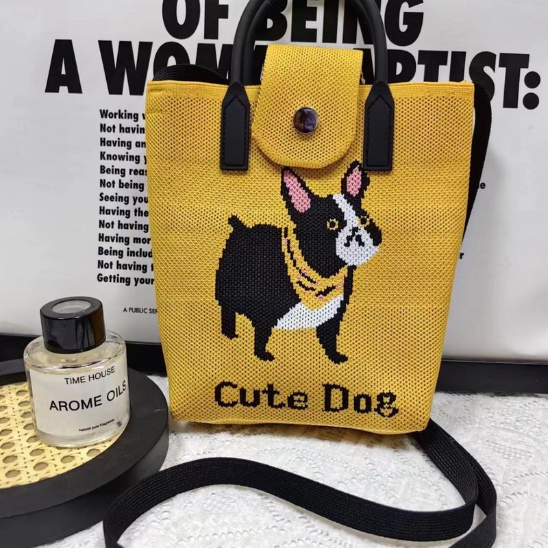 Cute Cartoon Knitted Mobile Phone Bag Women'S Korean-Style All-Match One-Shoulder Crossbody Bag Travel Coin Purse Small Handbag - Image 5
