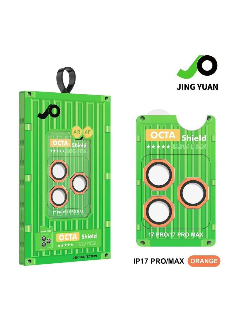 general OCTA Shield Lens Protector for iPhone 17 Pro / Pro Max – Camera Lens Film Cover – Anti-Scratch, HD Clear, Easy Install (Orange) - Image 1