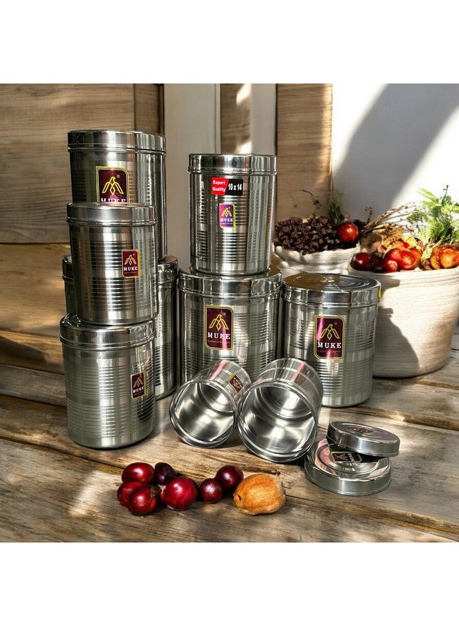 KITCHEN NEXT Stainless Steel Food Storage Containers Set - 9 Pieces (400ml to 4.5kg) , Silver - Image 2