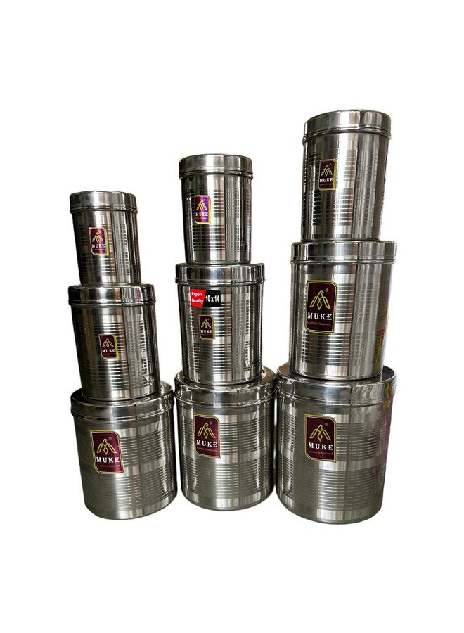 KITCHEN NEXT Stainless Steel Food Storage Containers Set - 9 Pieces (400ml to 4.5kg) , Silver - Image 5