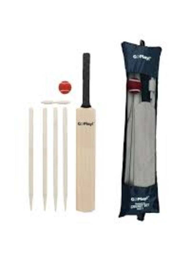 SF Wooden Cricket Set for Kids – Size 5 | Complete Outdoor Cricket Kit with Bat, Stumps, Hard Tennis Ball & Carry Bag | Ideal for Ages 8–12 - Image 1