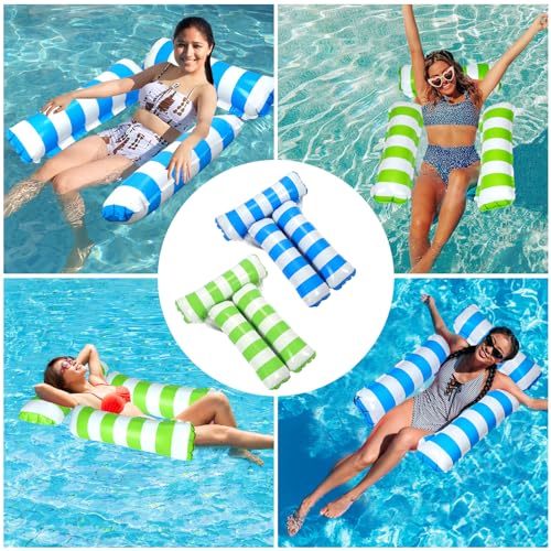 TIWISSES 2 Pack Inflatable Pool Floats 4-in-1 Pool Hammock with Bottom Mesh 3 Tubes Inflatable Hammock for Adults,Portable Floating Chair Bed for Travel, Swimming Pool Hot Tub - Image 5