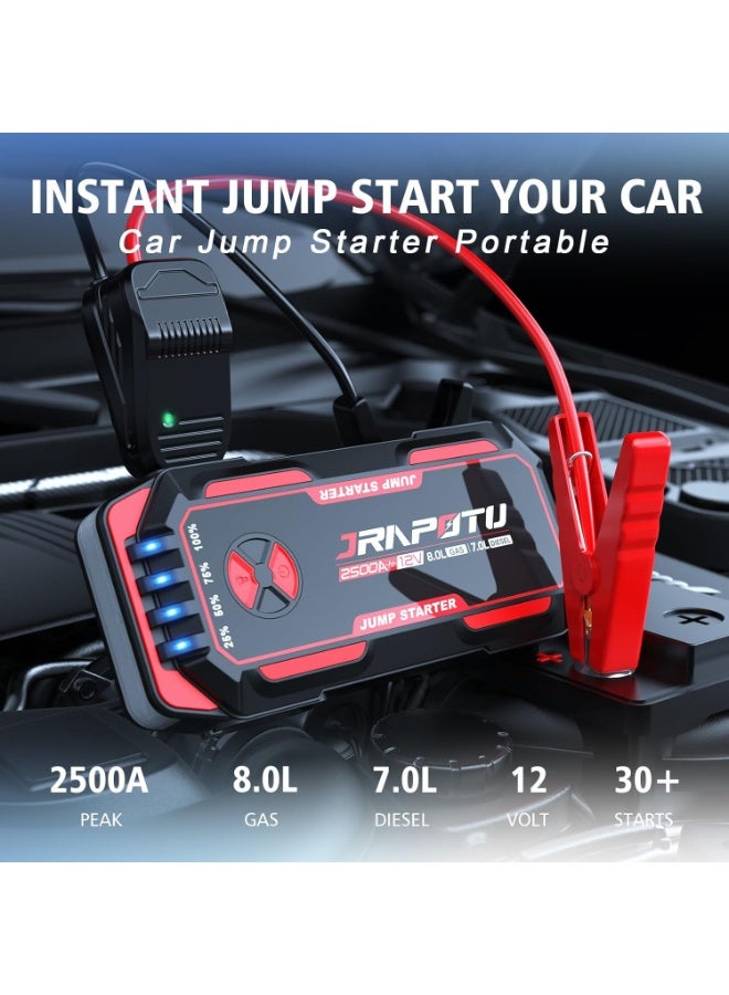 Generic Jrapotu 16800mAh Portable Car Jump Starter with LED Flashlight and Power Bank - 1000A Peak for 12V Vehicles  - Image 4