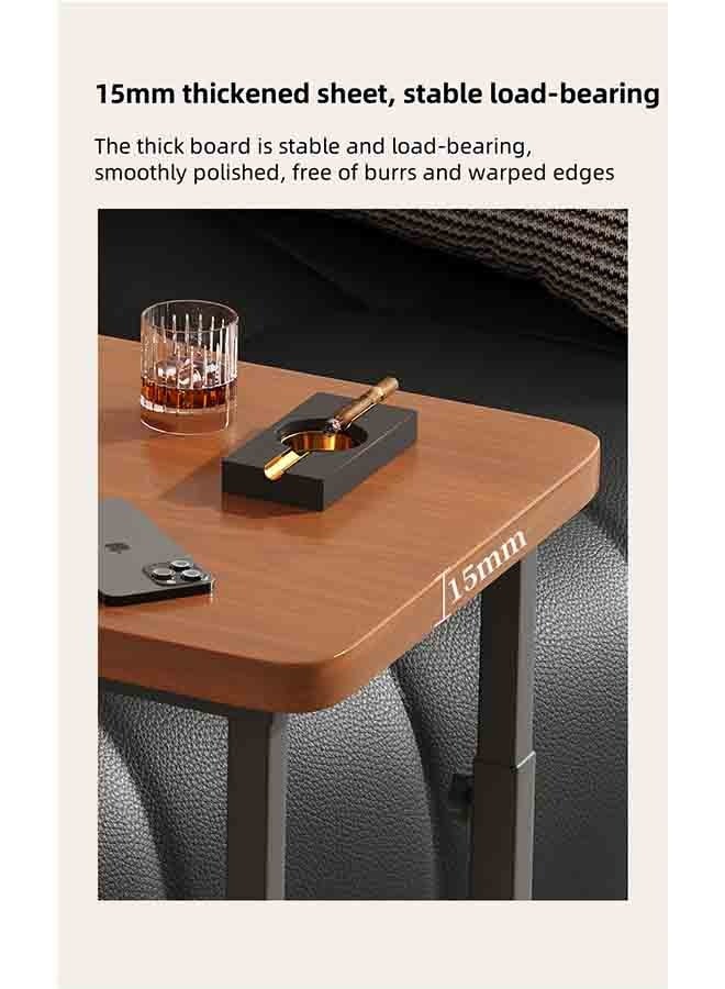 Generic C-Shaped Mobile Computer Desk, Coffee Table, Sofa Side Table With Storage Rack, Adjustable Height, 48cm in Length, 30cm in Width, 56cm To 76cm in Height.(White Maple Wood）  - Image 5