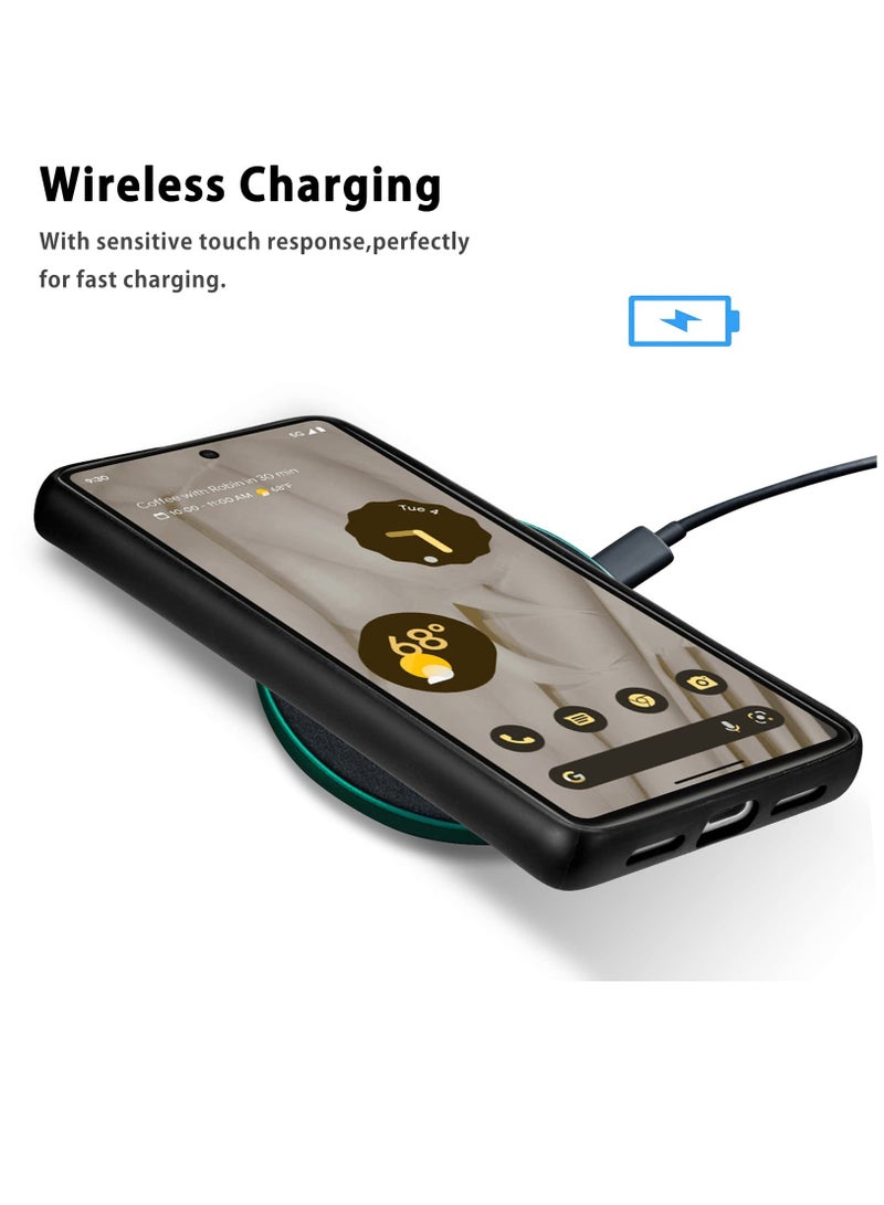 SOLARAE Compatible Google Pixel 7A Magnetic Case,Slim Shockproof Soft PU Leather & Hard PC Full Protective Cover Google 7A 6.1”,Compatible with MagSafe Charging & Accessories,Pixel 7A Cases 2023 Black - Image 4