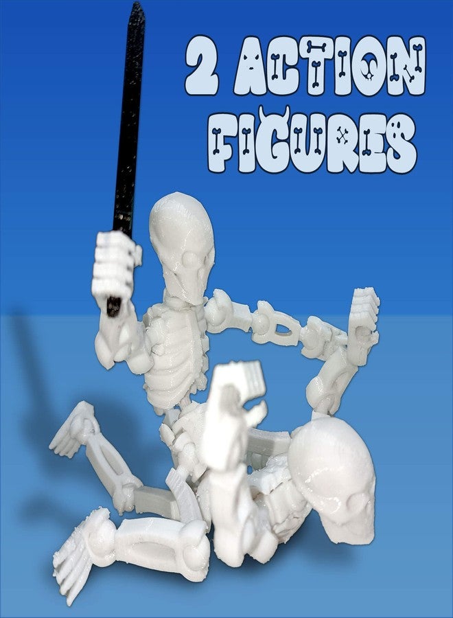 uneeke shape Movable & Posable Skeleton Action Figures | Fully Articulated 16 Joints Dummy for Dynamic Poses with Weapon Accessories | Figurine Toy Set for Kids and Adults | Fun Activity Learning Toy - Image 2