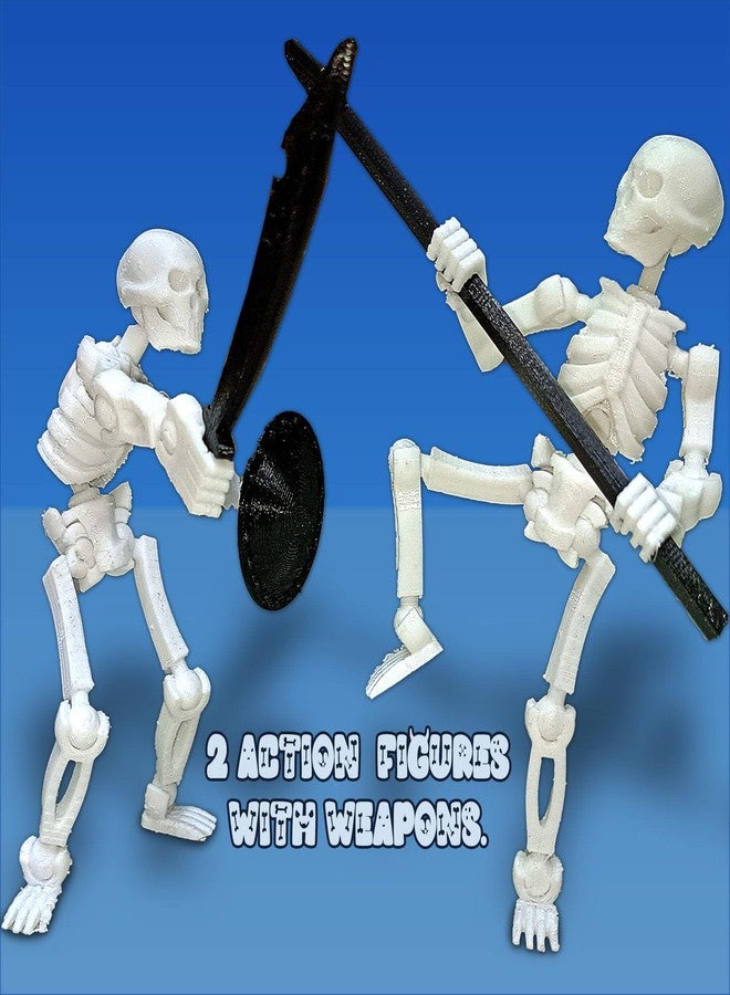 uneeke shape Movable & Posable Skeleton Action Figures | Fully Articulated 16 Joints Dummy for Dynamic Poses with Weapon Accessories | Figurine Toy Set for Kids and Adults | Fun Activity Learning Toy - Image 4