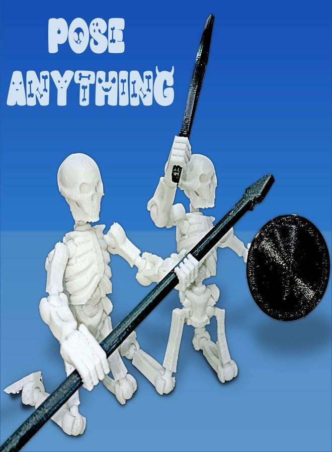 uneeke shape Movable & Posable Skeleton Action Figures | Fully Articulated 16 Joints Dummy for Dynamic Poses with Weapon Accessories | Figurine Toy Set for Kids and Adults | Fun Activity Learning Toy - Image 3