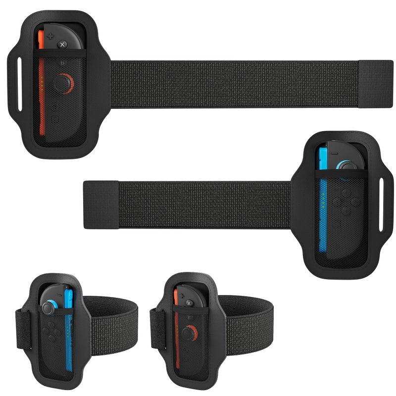 RHOTALL 2 Pack Leg Strap for Nintendo Switch/OLED/ 2 joycon Controller,Adjustable Leg Strap Game Accessories Compatible with Switch Sports Play Soccer/Ring Fit Adventure,Two Size for Adults & Children - Image 1