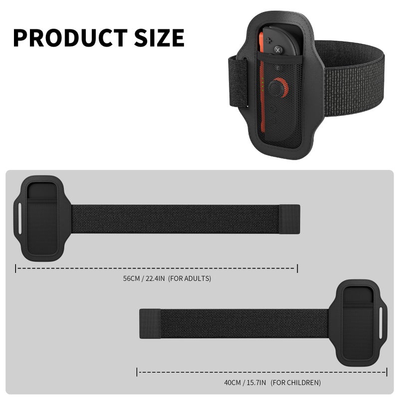 RHOTALL 2 Pack Leg Strap for Nintendo Switch/OLED/ 2 joycon Controller,Adjustable Leg Strap Game Accessories Compatible with Switch Sports Play Soccer/Ring Fit Adventure,Two Size for Adults & Children - Image 3