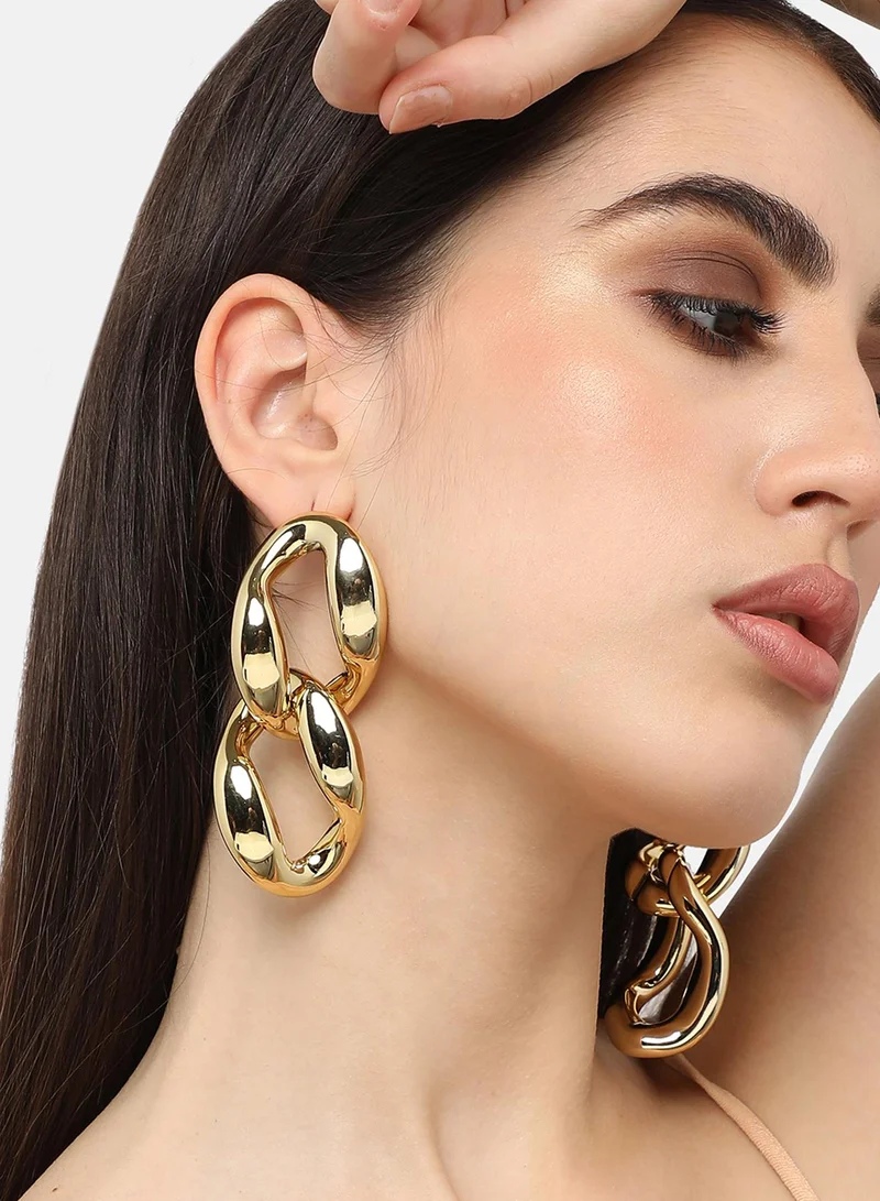 سوهي مطلية بالذهب مصمم عارضة انخفاض القرط