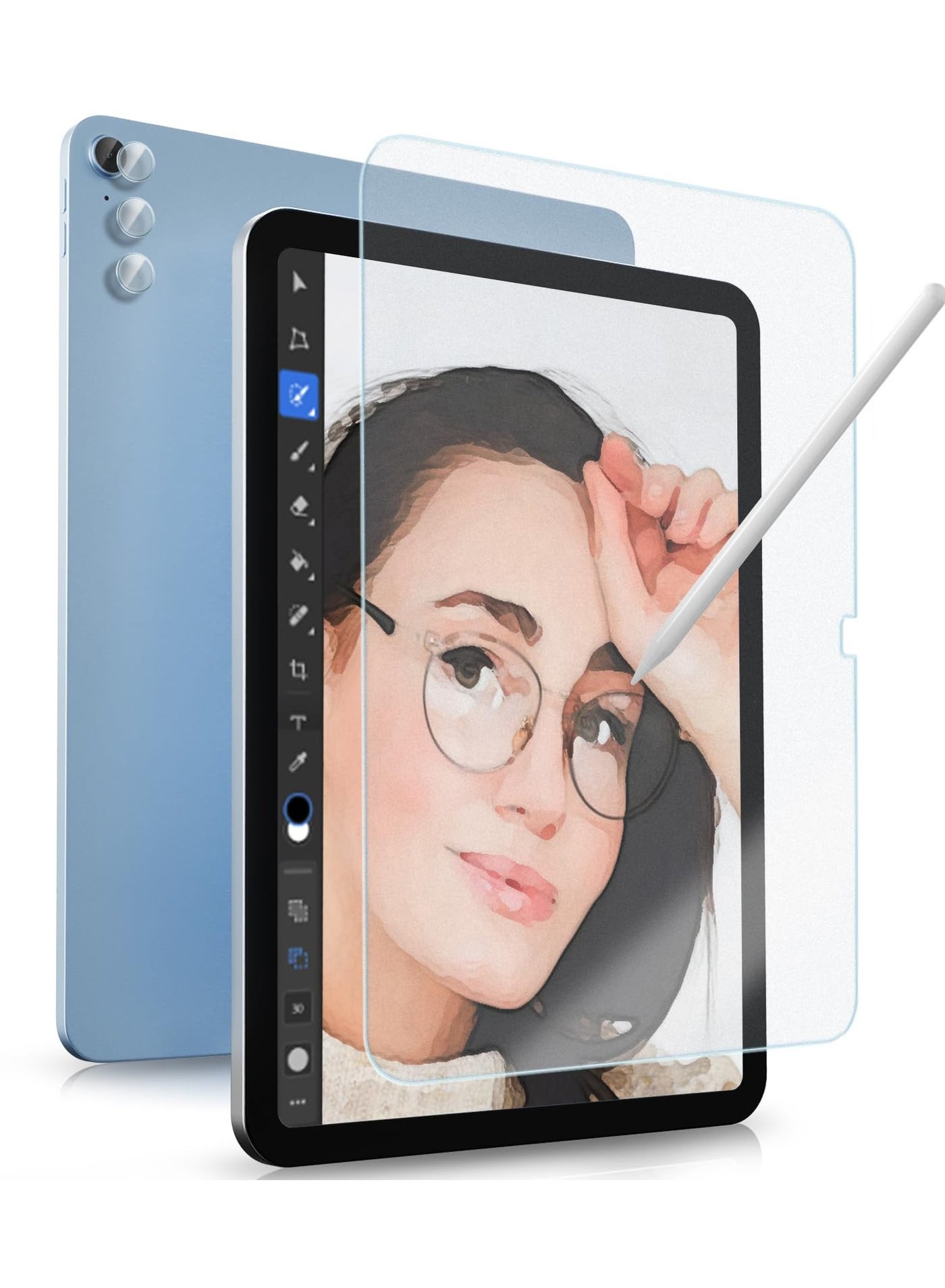 Green Tiger 1 Pack Tempered Paper Screen Protector for iPad 10th Generation with 3 Pack Camera Lens Protector, Feel Like Paper Glass for 10.9 iPad 10 2022