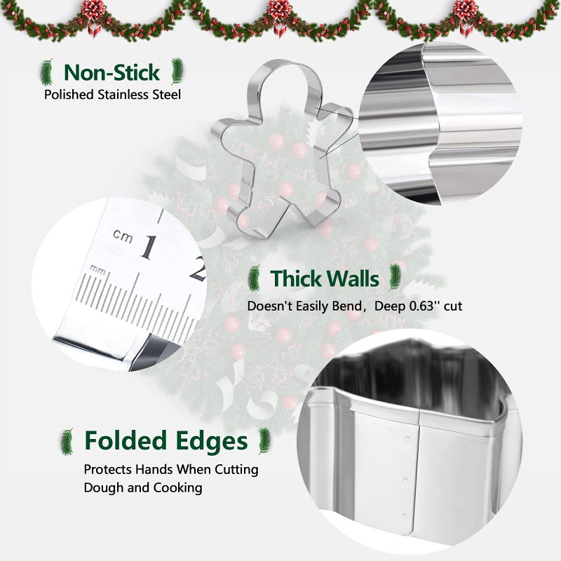 Sakolla 6 Piece Gingerbread Man Cookie Cutters Set, Gingerbread Famili Biscuits Cutter Gingerbread Boy and Girl, Stainless Steel - Image 3