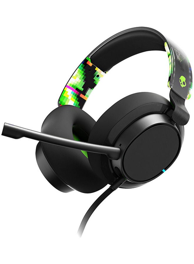 Skullcandy SLYR Pro Wired Over-Ear Gaming Headset for PC, PlayStation, PS4, PS5, Xbox - Black/Green Digi-Hype - Image 1