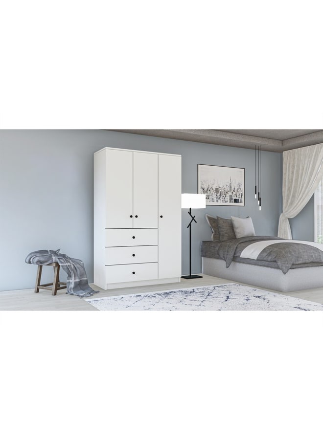 Joints Wardrobe Engineered Wood White 90x160x50 cm  - Image 1