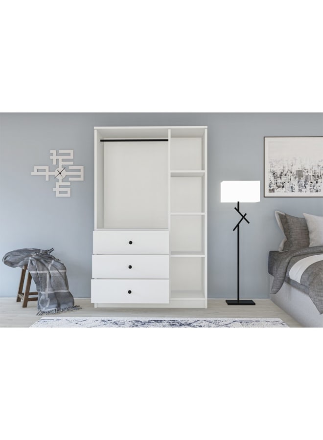 Joints Wardrobe Engineered Wood White 90x160x50 cm  - Image 3