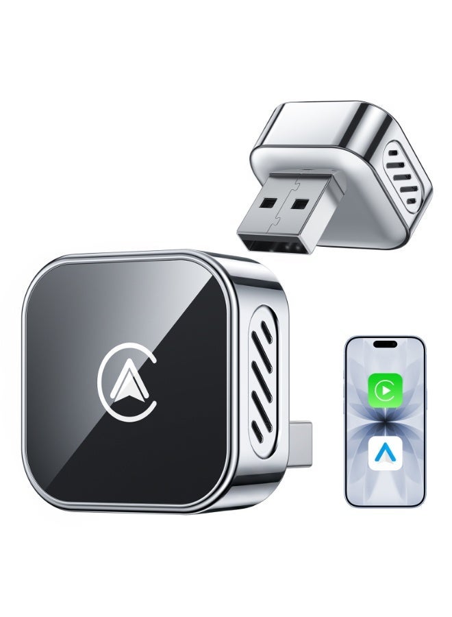 Kingone Wireless CarPlay Adapter for iPhone and Android Auto CarPlay Adapter 2-in-1 Convert Wired to Wireless Apple Car Play, Plug and Play, USB-C, 5GHz WiFi, Low Latency, Fits 98%+ OEM Wired CarPlay Cars, 2026 New Upgrade - Image 1