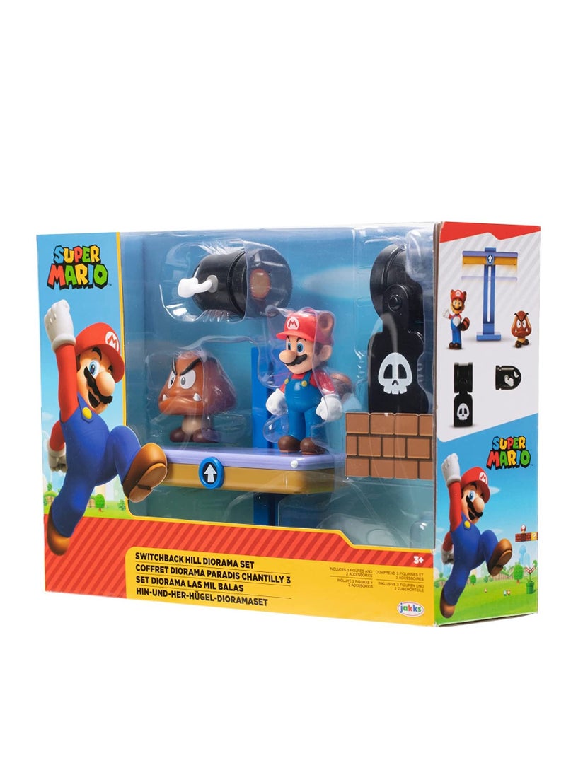 Jakks Nintendo Super Mario Switchback Hill Diorama Set 2.5 Inches  - Image 3