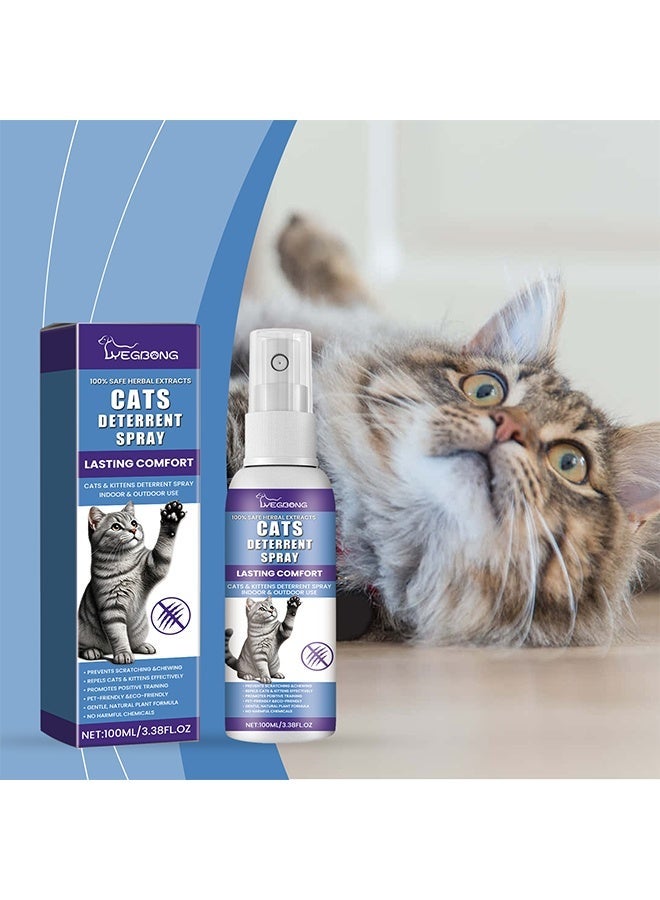 APPTRIN Cat Repellent Spray 100ml, Training Aid to Keep Cats Off Counters/Couches, Cat Scratching Training Spray, Indoor & Outdoor, Safe & Natural Formula - Image 5