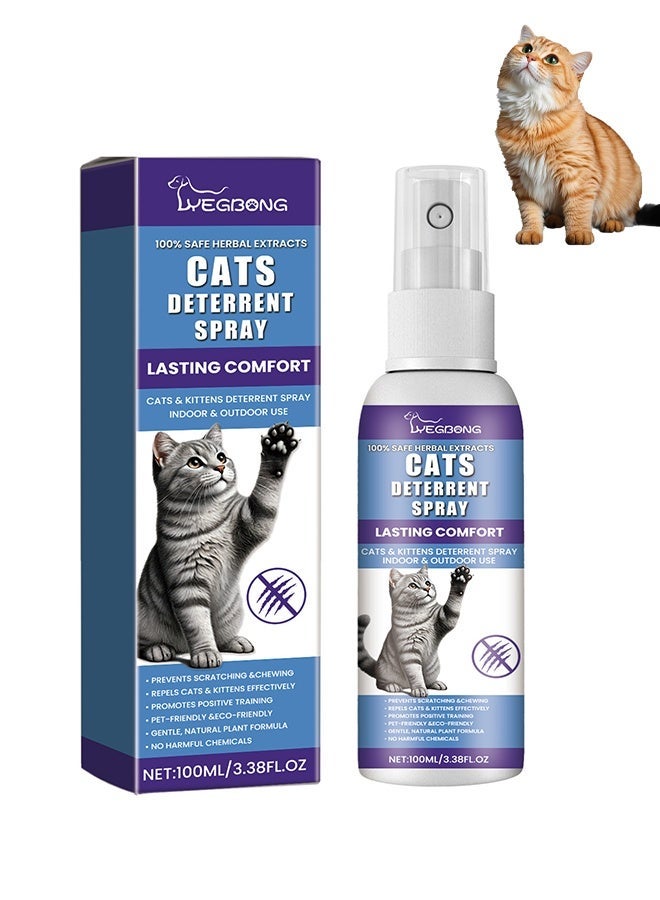 APPTRIN Cat Repellent Spray 100ml, Training Aid to Keep Cats Off Counters/Couches, Cat Scratching Training Spray, Indoor & Outdoor, Safe & Natural Formula - Image 1